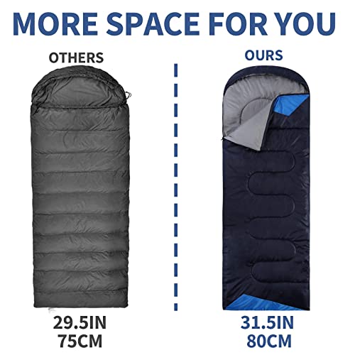 Sleeping Bags for Adults Cold Weather - 20 Degree Big&Tall Size Backpacking Lightweight Waterproof for Girls Boys Mens Teen Women for Camping Hiking Outdoor Travel Hunting with Compression Bags - Image 4