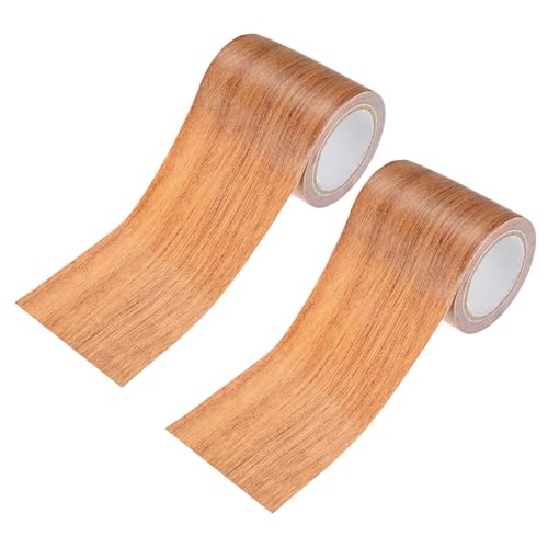 Image of M METERXITY 2-Roll Wood Grain Repair Tape, 2.24in x 15ft Textured Realistic Self-Adhesive Wood Floor Tape Contact Paper for Furniture /Floors /Home [Chocolate Oak]