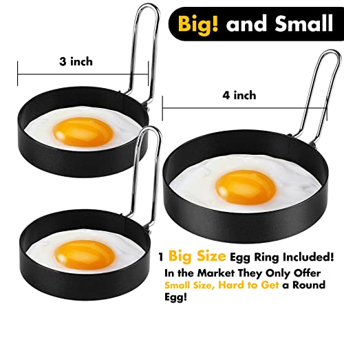 Set di 3 anelli per uova con stampo per uova di