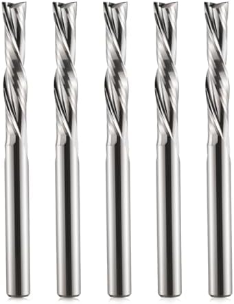 Downcut Bit 1/8" Shank Down Cut Spiral CNC Router Bits End Mill Tungsten Carbide Milling Cutter Set 5 Pack