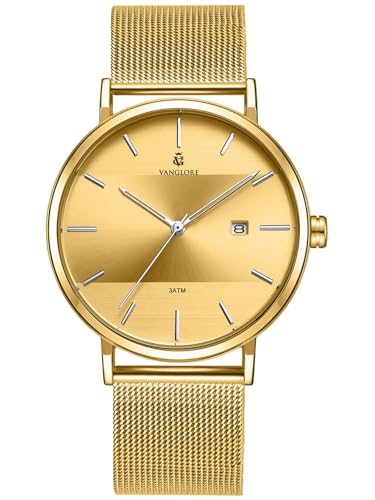 Relógio Feminino De Pulso Minimalista Dourado Aço Inoxidável 33mm...