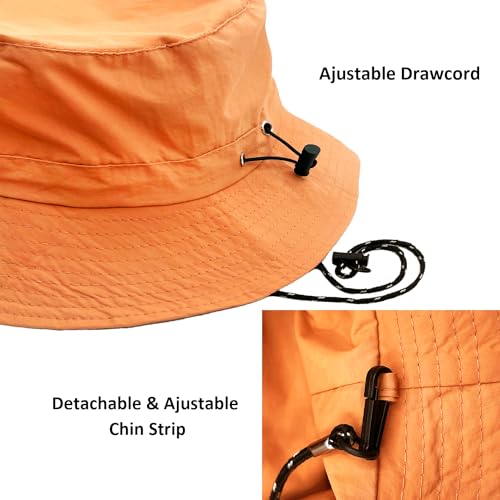 Image of woogwin Waterproof Bucket Rain Hat with Chin Strap Quick Dry Packable Boonie Sun Hat Safari Hat UV Protection