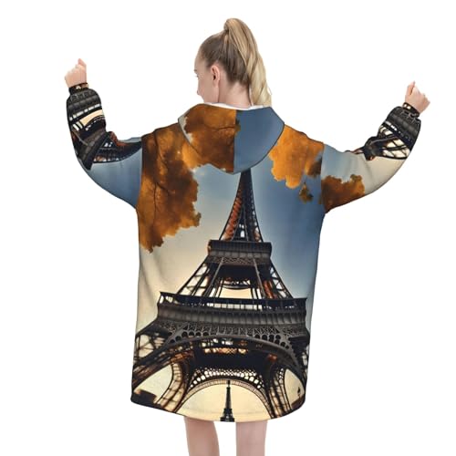 Couverture à capuche Paris douce pour soirées d'hiver cocooning
