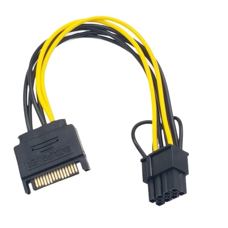 10PCS 15Pin SATA Male to 8Pin PCI-E Power Supply Cable 20Cm SATA Cable 18AWG Wire for Graphic Card
