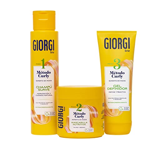 GIORGI Line - Mascarilla Nutritiva, Método Curly, Rizos Espectaculares, 0% Alcohol, 0% Siliconas, 0% Sulfatos, Con Proteínas Vegetales y Aguacate - 350 ml - imagen 6