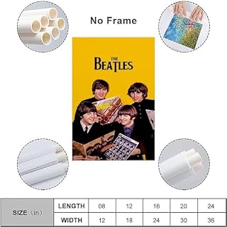 BBAUER Poster décoratif sur toile The Beatles Rock Singer – Impression d’art moderne pour chambre à coucher – 60 x 90 cm - Les Beatles, Paul McCartney, John Lennon, RIngo Starr, George Harrison BBAUER Poster décoratif sur toile The Beatles Rock Singer - Impression d'art moderne pour chambre à coucher - 60 x 90 cm – Image 3