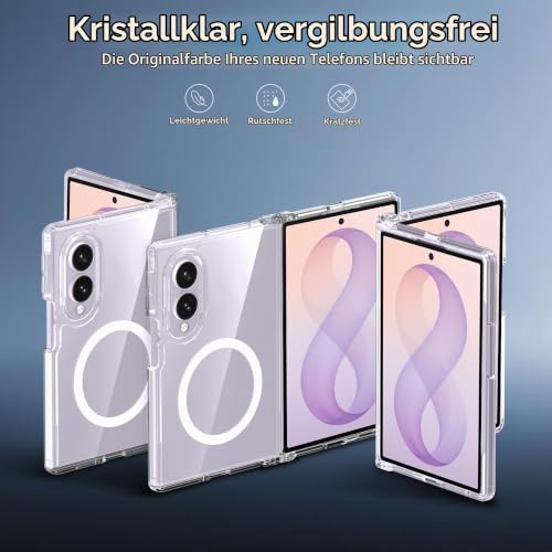 Effcotuo Magnetisch Hülle für Samsung Galaxy Z Fold 8 /Fold8 5G Magnetic Case [Kompatibel mit MagSafe] PC Mattiertes Magnet Handyhülle Case… – Ansicht 6