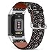 MINGDAO Compatible with Fitbit Charge 5 , Patterned Leather Replacement Band , (Astronomy Heart And Shooting Star)