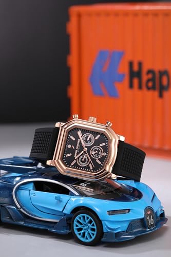 Image of Daniel Hechter Paris Moulin Collection Analog Watch for Men with Square Case, Luminous Hands & Markers, Multifunction Dial and Silicone Strap