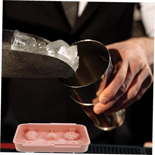 Molde reutilizable para cubitos de hielo con forma de fruta rosa miniatura 3
