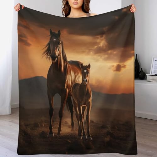 Couverture de lit comme couvertures de canapé flannel cheval 100x130cm - 2