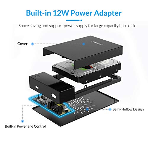 Orico 3.5'' Hard Drive Enclosure Usb 3.0 To Sata Iii External Hard Drive Case Up To 16Tb Aluminum Drive Enclosure Tool-Free For 2.5/3.5Inch Ssd Hdd With Built-In Cooling Fan Support Uasp-3599U3 #TOP1