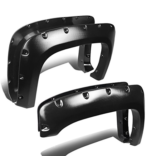 DNA Motoring WF-CS07-MBK Pocket-Rivet Wheel Fender Flares 4Pcs/Set Compatible with 07-13 Silverado 1500 97.6