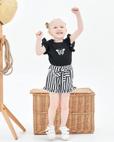 NZRVAWS Girl Clothes Toddler Girls Summer Outfit Heart Tank Top+Pink Shorts 2 Piece Clothing for Girl 1 2 3 4 5 6 7 T3