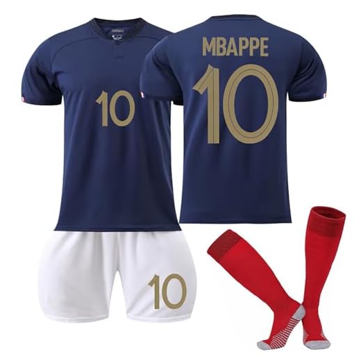 Umiquansome Maillot Enfant de Fussball Soccer Jersey 23/24 Maillot Foot T-Shirt et Short Adultes et Enfants Maillot de Football Garçon Vêtements de Football Extérieur avec Chaussette Ensemble