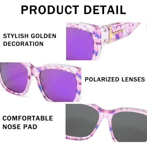 Image of SIPHEW Fit Over Glasses for Women&Men - Mirrored Sunglasses Polarized