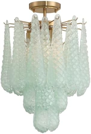 Crystorama 4 Light Aged Brass Semi Flush Mount