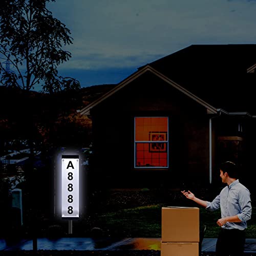 Zwjbsgy Solar Address Sign - Solar House Numbers For Outside,Can Be Wall-Mounted And Plugged Into The Ground Address Sign For Yard Street Door Outdoor Home With Stake(White) (Multicolor) #TOP3
