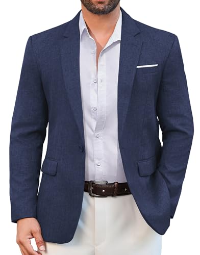 Vssjavun Blazer for Men Casual Suit Jackets Lightweight Sport Coat One Button Slim Fit Suits