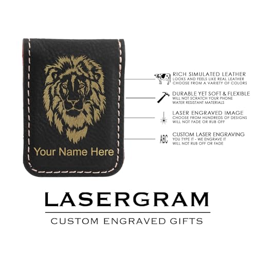 LaserGram Slim Magnetic Money Clip, Christian Cross, Personalized Engraving Included (Black with Gold)3