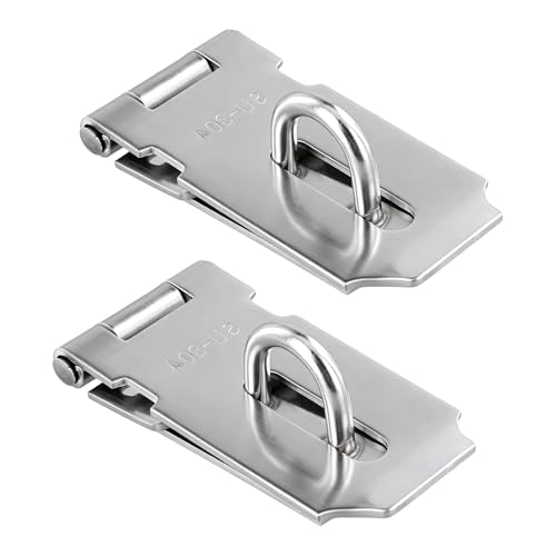 Image of 10 PCS 3 Inch Padlock Hasp Latch, Stainless Steel Padlock Hasp, Heavy Duty Security Hasp with 90 Pcs Mounting Screws, Door Locks Hasp Latch for Doors and Cabinets