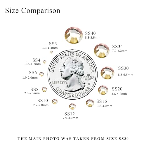 Image of 1440PCS SS6 Crystal Glass Flatback Rhinestones, Round Flat Back Crystal Gems for Nail Art and Craft Clothes, Glue Fix Diamond Stones Pink Champagne (1.9-2.0mm)