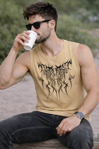 Image of JUGULAR Tank Tops Sleeveless T-Shirt for Men Gym Wear Vest Printed Stylish Round Neck Running for Sports Workout Fitness & Casual or Beach Wear