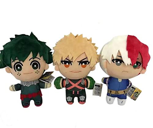 D-TREE DTREE Peluche My Hero Academia Bakugo Deku Todoroki Plushie 15 cm, 3 pièces - A