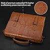 NEWHEY Laptop Bag 15.6 Inch Messenger Bag Mens Briefcase Waterproof Leather Satchel Computer Shoulder Bag Vintage Large Work Bag for Office Business School Brown #1