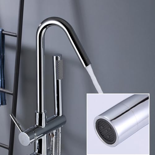 Robinet de douche de baignoire noir sur pied colonne mitigeur bain douche LWX - 5