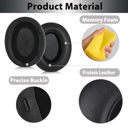 Adhiper Replacement Ear Pads for Sony WH-XB910N Headphones - Black by Adhiper - Used condition - Image 4