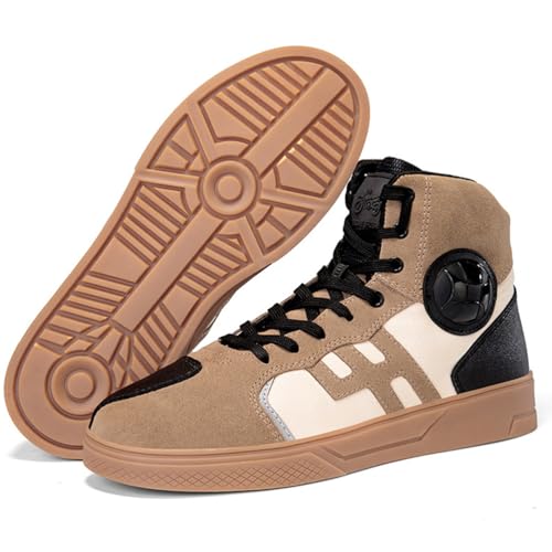 Chaussures de motard imperméables avec semelle antidérapante et protection de cheville