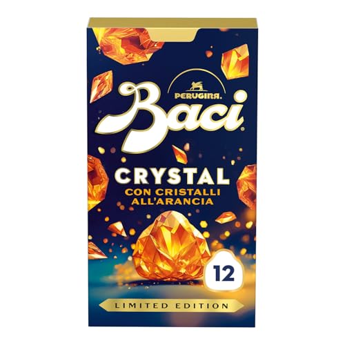 BACI PERUGINA Crystal Cioccolatini Fondenti all'Arancia ripieni al Gianduia, Scatola 150g