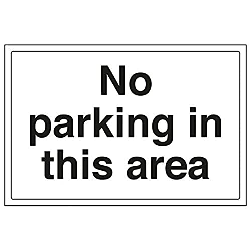 V Safety No Parking In This Area Parking Sign - 300mm x 200mm - 1mm Rigid Plastic