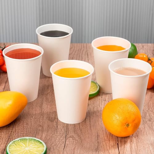 Buy & Delight 100 Pack Paper Cups 8 Oz, Heavy Duty Disposable Coffee Cups, Paper Coffee Cups Hot/Cold Beverage Drinking Cup For Water Juice Or Tea, Office Party Home Travel - 7