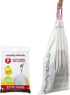 Morphy Richards 979003 Custom Fit Lemon Scented Bin Liners, White, Size B, 42/50 Litres, Pack of 20 x3