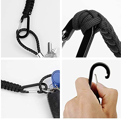 Yunlovxee Heavy Duty Paracord Keychain With Carabiner - 4 Pack Braided Lanyard Key Chain For Water Bottle Holder Men Women #TOP3