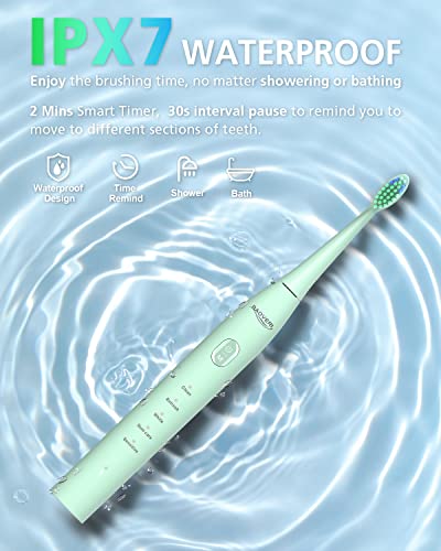 Baoveri Electric Toothbrush With 6 Brush Heads For Adults&Kids, Sonic Electric Toothbrushes, 5 Modes, 2 Minutes Smart Timer, 4 Hours Fast Charge For 60 Days #TOP5
