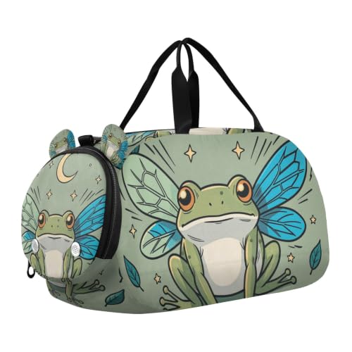 Bolsa de lona para niños estilo cottagecore con compartimento de zapatos