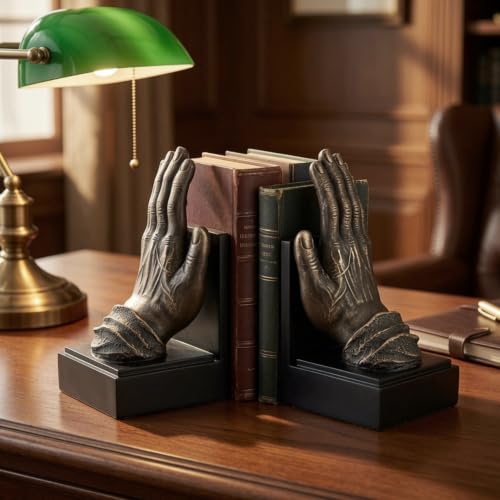 Bellaa Hands Bookends, Praying Decorative Book Ends for Shelves, 26393 by Bellaa - Used condition - Image 8