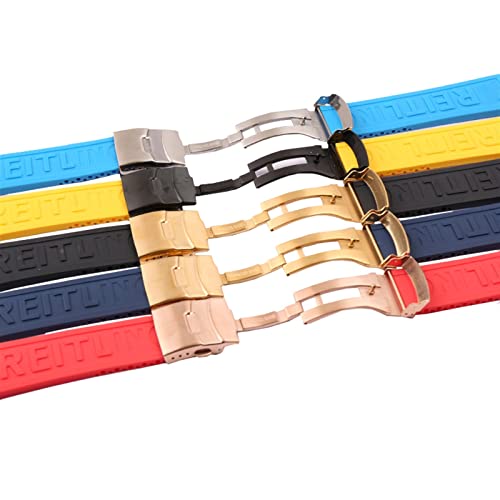 Bracelet silicone 22mm pour Breitling : fermoir pliant gris agate - 4