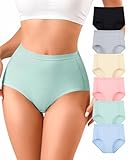 Annenmy High Waisted Ladies Underwear Women's Cotton Panties Full Coverage Briefs Postpartum Stretch Ladies Panties 6 Pack L Multicolor