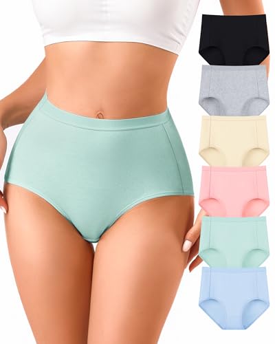 Annenmy High Waisted Ladies Underwear Women's Cotton Panties Full Coverage Briefs Postpartum Stretch...