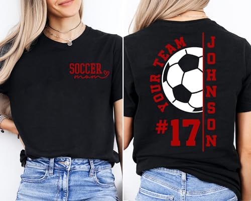 NAZENTI Personalize Soccer Mom Shirt, Custom Soccer Mama T-Shirt, Sports Mom Sweatshirt, Mothers Apparel, Mother Gifts3