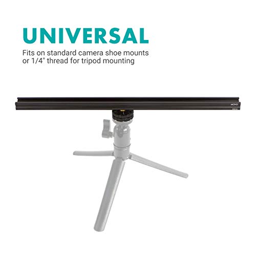 Movo Dse16 Cold Shoe Extension Bar Bracket - Metal Cold Shoe Rail With Dual Sided Mounting - For Lights, Monitors, Microphones And More (16") #TOP5