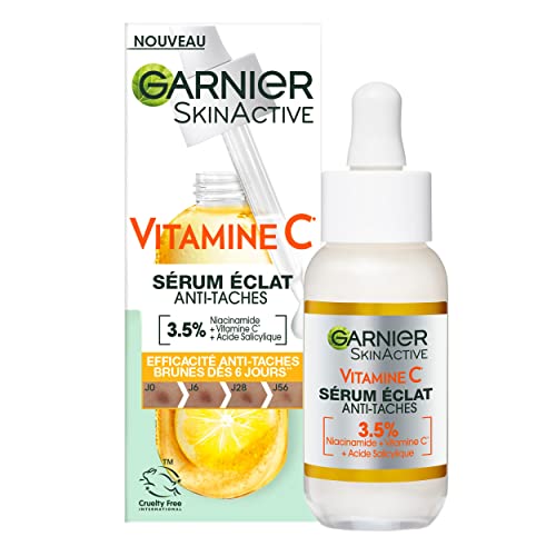 SkinActive - 抗褐斑精华 - 富含维生素 C、水杨酸和烟酰胺的面部护理 - 适用于所有皮肤类型 - 30 毫升