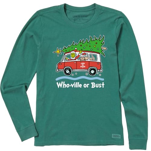 Life is Good Grinch and Max Who-Ville Or Bust Cotton Tee, Shortsleeve Graphic Crew Neck T-Shirt