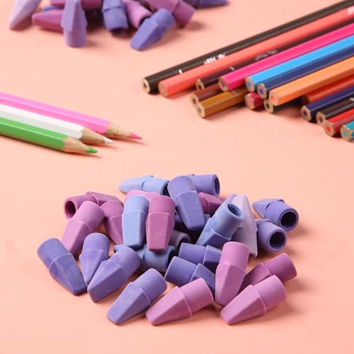 Image of Mr. Pen- Pencil Top Erasers, 120 Pack, 6 Different Purple Shade Colors | Latex-Free & No Smudge Pencil Eraser Tops