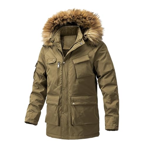 Abrigo Hombre Invierno,Chaqueta De Pluma Hombre Color Liso con Cremallera Parka Color Sólido Chaqueta Trabajo Invierno Chaqueta Acolchada Ropa Hombre Grueso Parka Color Sólido Moda
