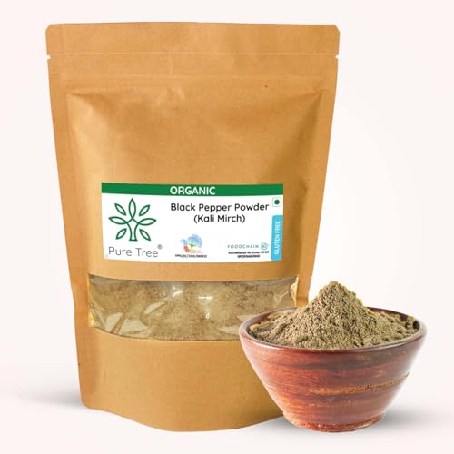 Image of Pure Tree Certified Organic Black Pepper Powder | 1.8 Kg / 1800 g | Kali Mirch Powder | Black Peppercorn Kaali Mirch | Aromatic Black Pepper Seeds Powder | Miriyalu Powder Spices
